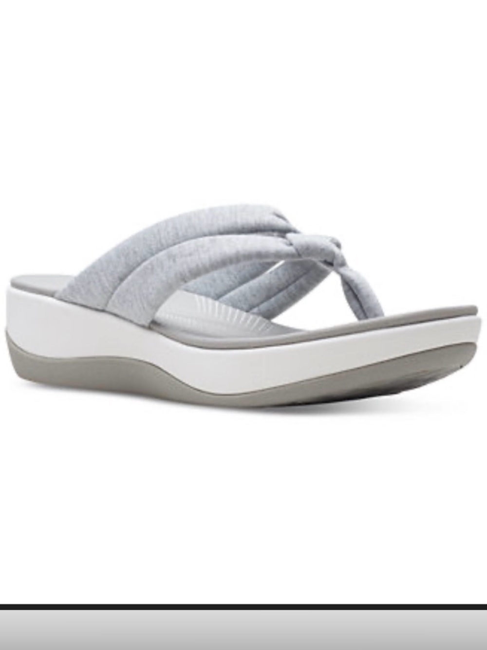 Clarks Light Gray Padded Thong Sandal